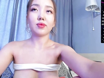 Korean Kimmi babe has beautiful white big boobs
