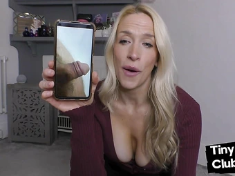 CFNM femdom disgusted by small dick pics and rate them